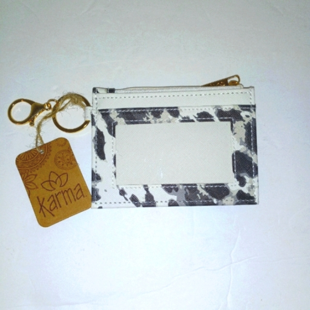 Karma keychain animal print with ID holder